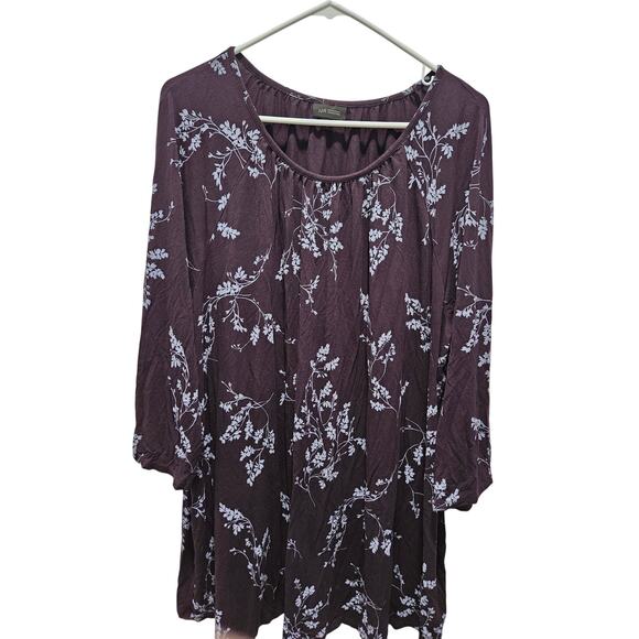 J Jill Tops - J. Jill Wearable Collection Purple Floral Long Sleeve Shirt Size 2x SKU 177